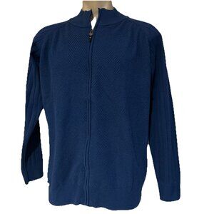 Players Acegolfs Zip Cardigan Golf Sweater Navy Blue XL Cotton Wicking Stretch